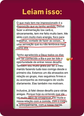 Depoimento de uma aluna