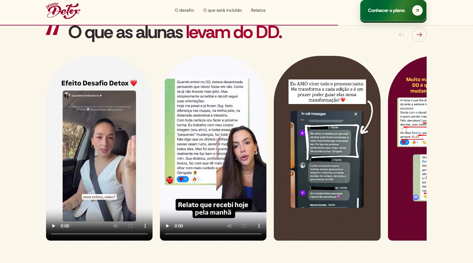 Depoimento de uma aluna