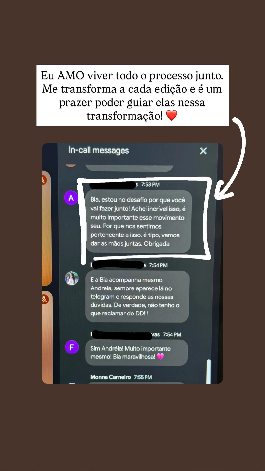 Arquivo de mensagem de uma aluna